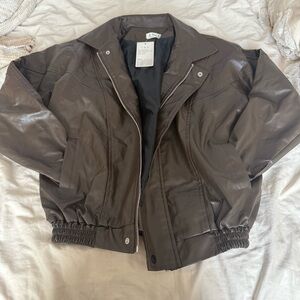 Women’s Brown Faux Leather Jacket